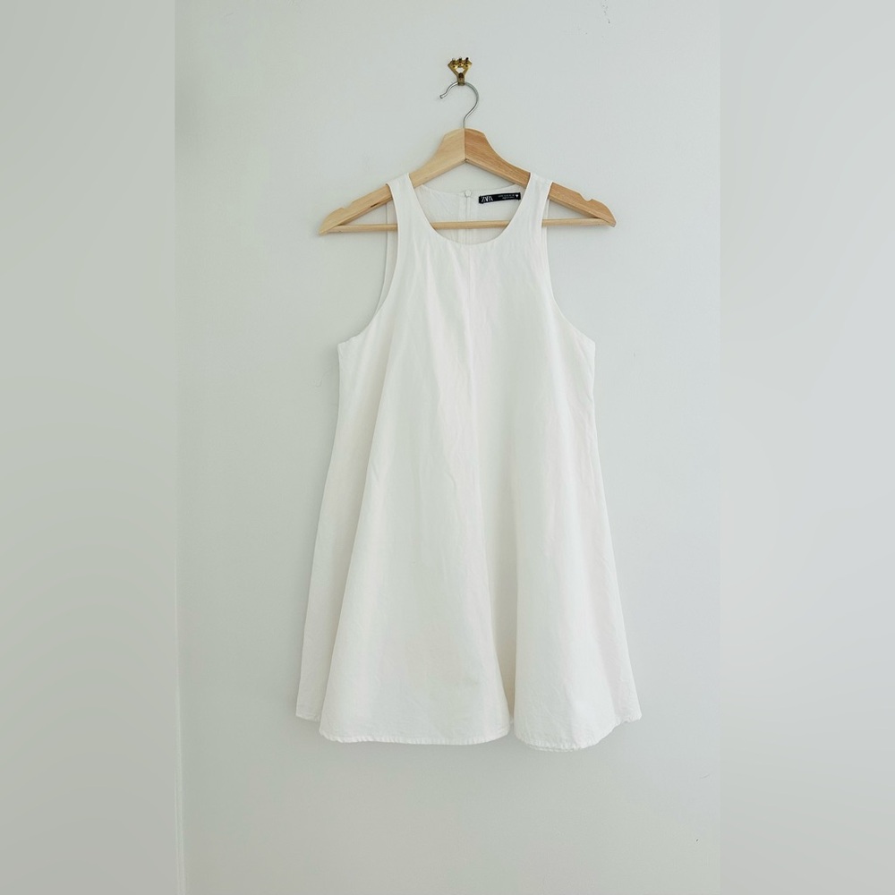 Zara A-Line Mini Tank Swing White Dress Size Small